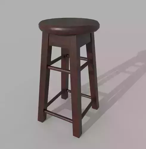Low Poly Wooden Stool