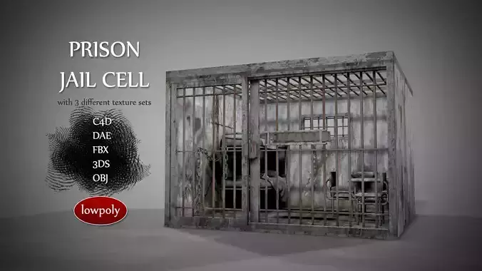 Prison Jail Cell Low-poly 3D model