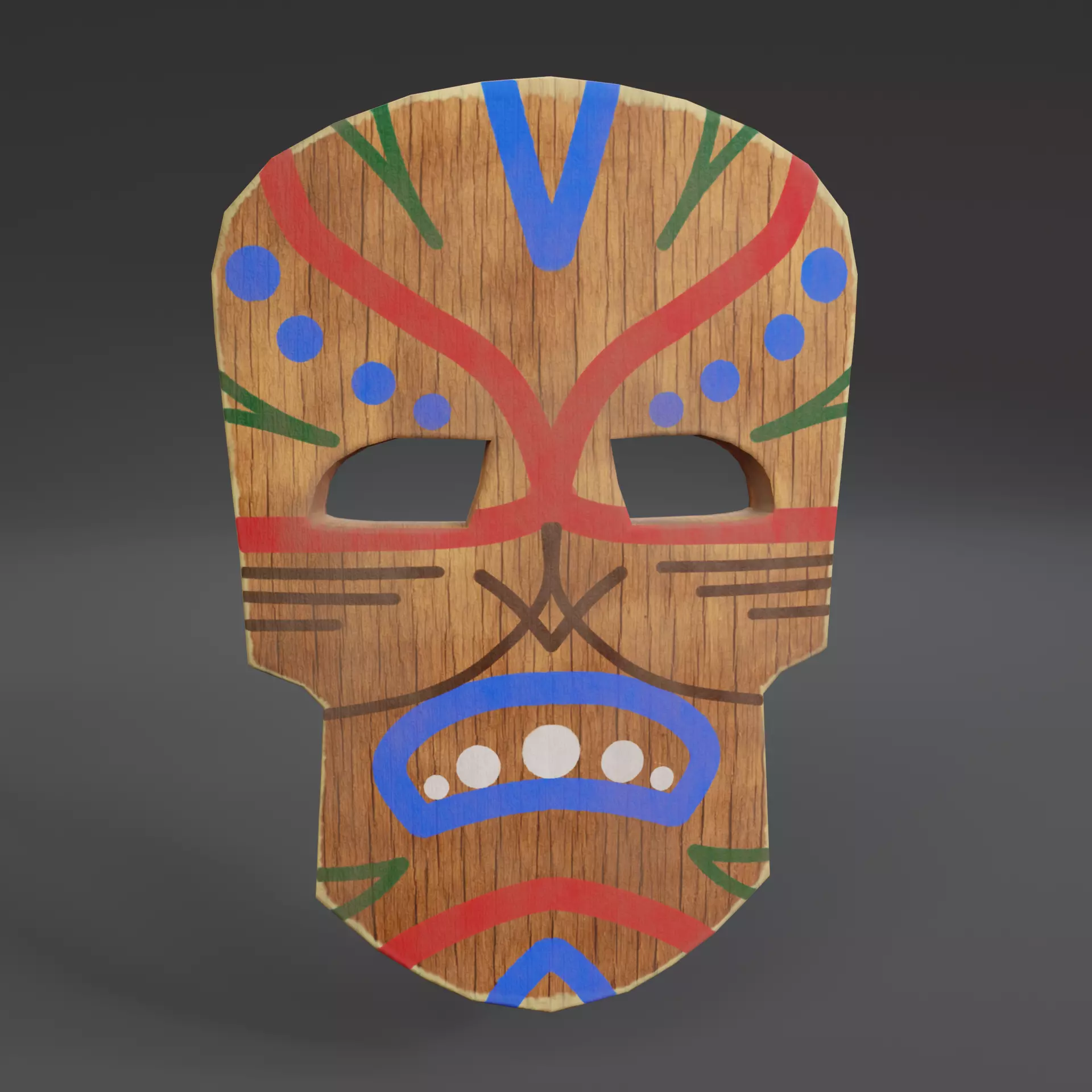 Shaman Mask Low-poly 3D model
