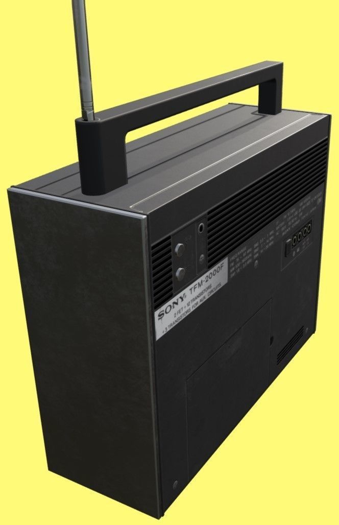 Retro radio Sony TFM-2000F Low-poly 3D model_6