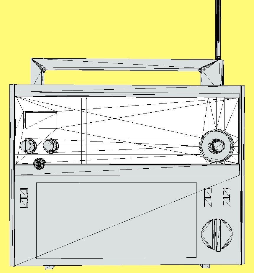 Retro radio Sony TFM-2000F Low-poly 3D model_9