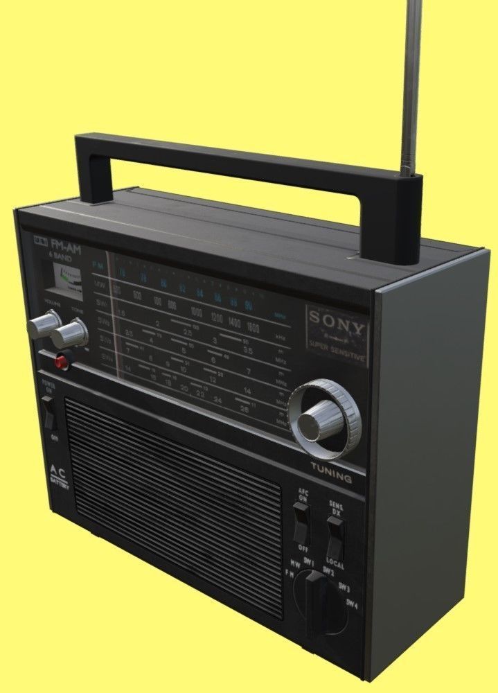 Retro radio Sony TFM-2000F Low-poly 3D model_5