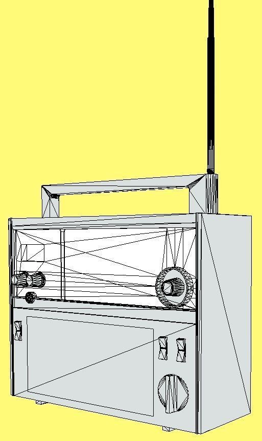 Retro radio Sony TFM-2000F Low-poly 3D model_12
