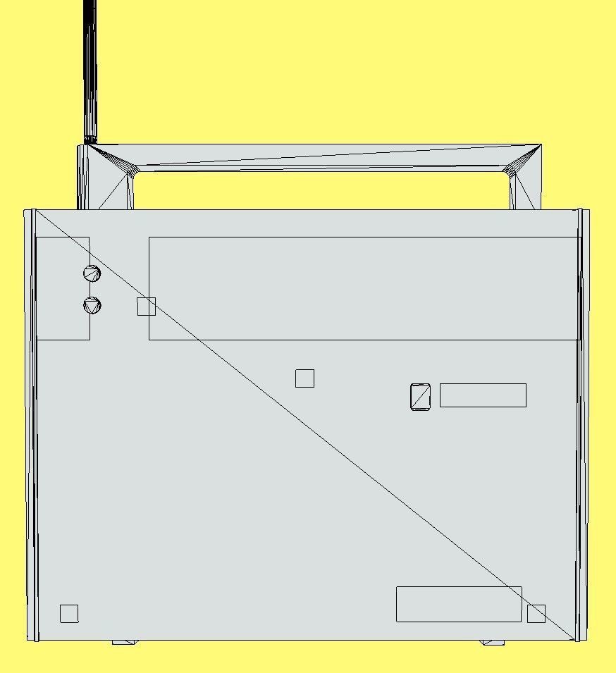 Retro radio Sony TFM-2000F Low-poly 3D model_10