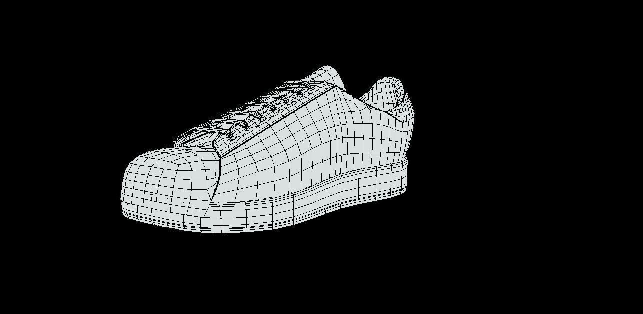 adidas superstar shoes  Low-poly 3D model_2