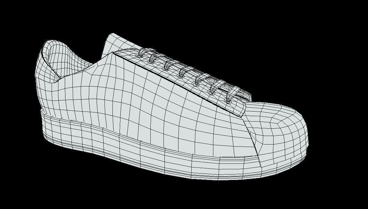 adidas superstar shoes  Low-poly 3D model_3