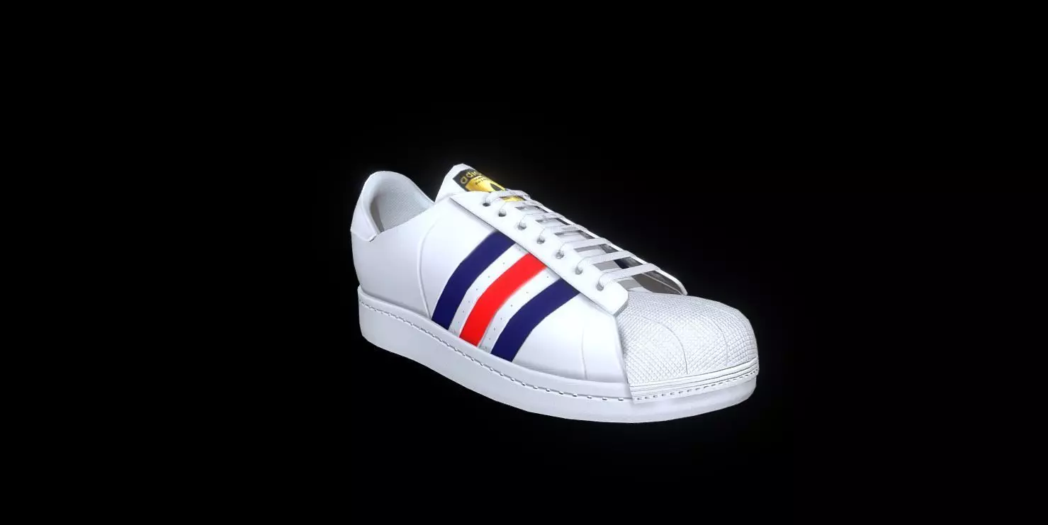 adidas superstar shoes  Low-poly 3D model_0