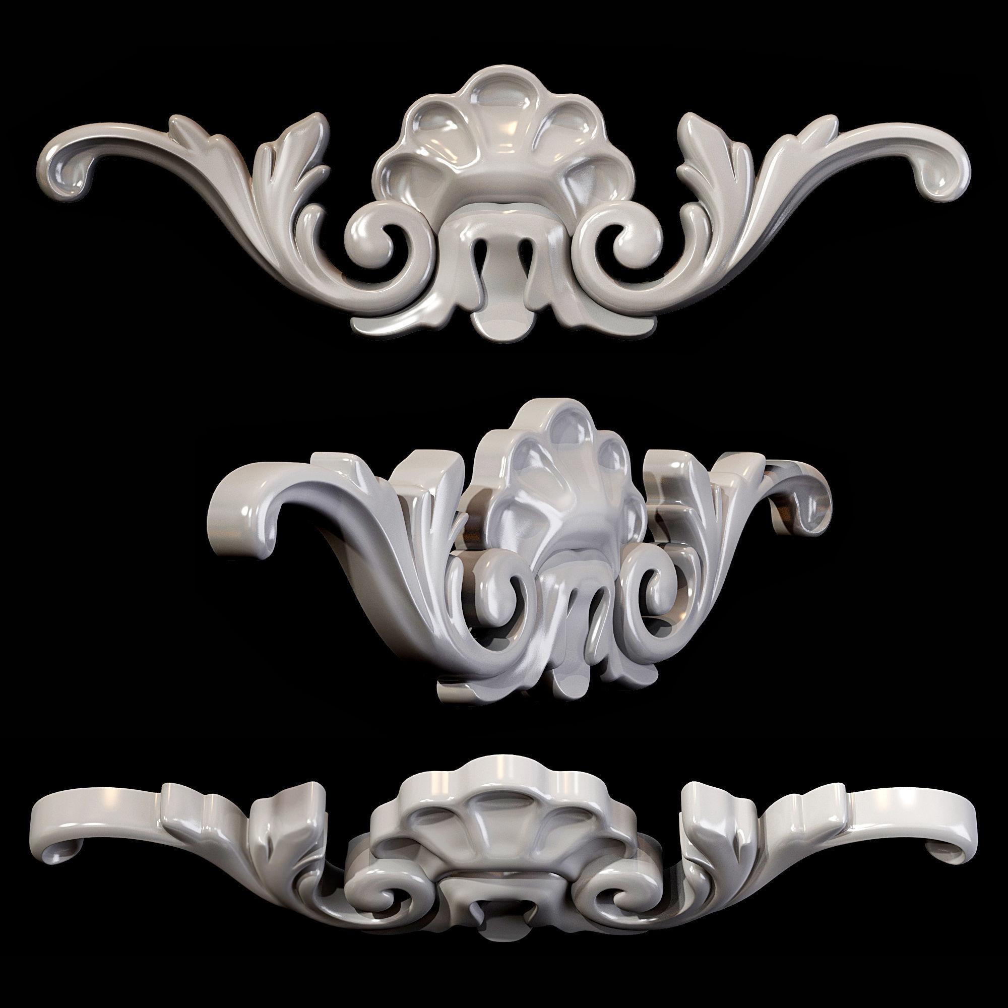 Classic carved 043 3D model_4