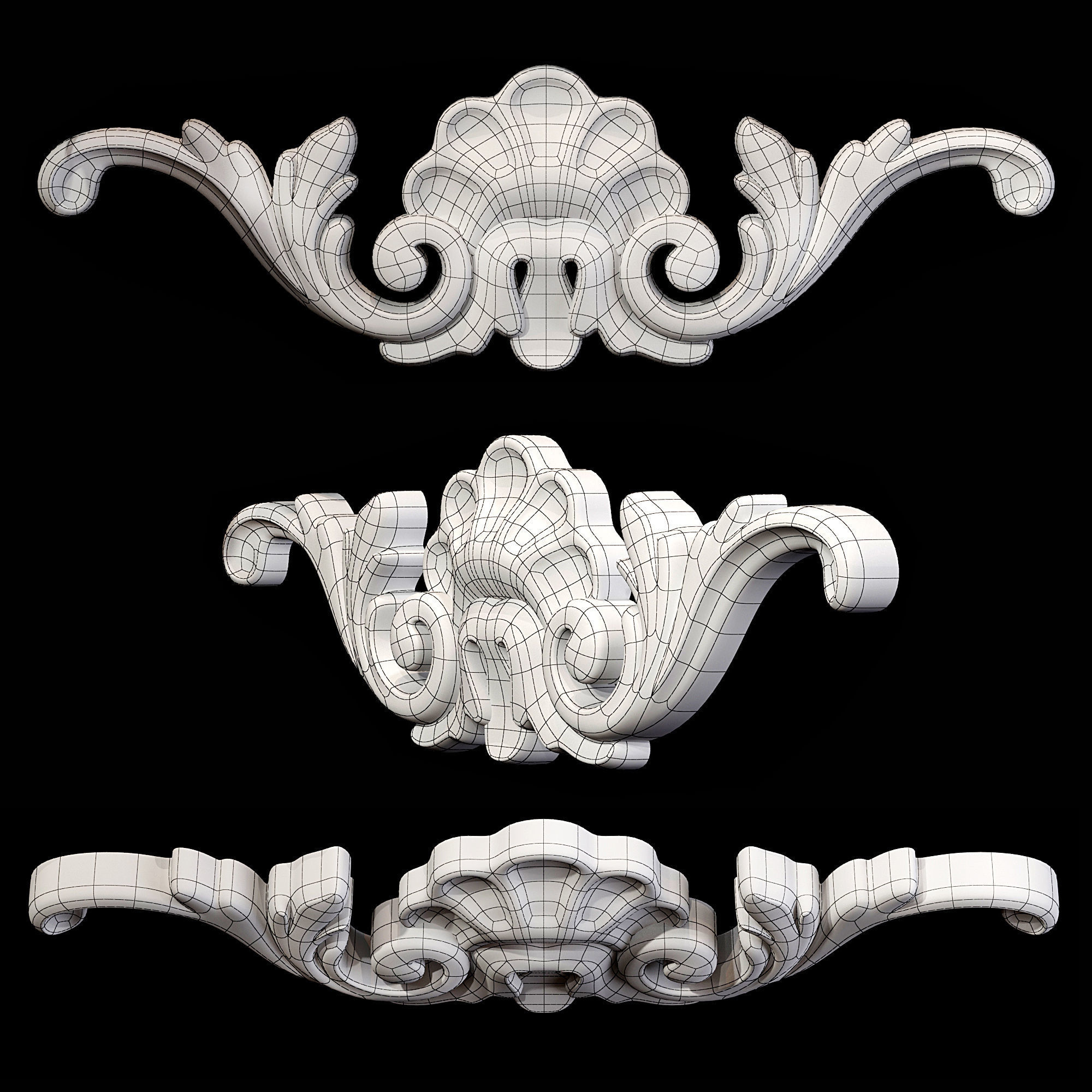 Classic carved 043 3D model_5
