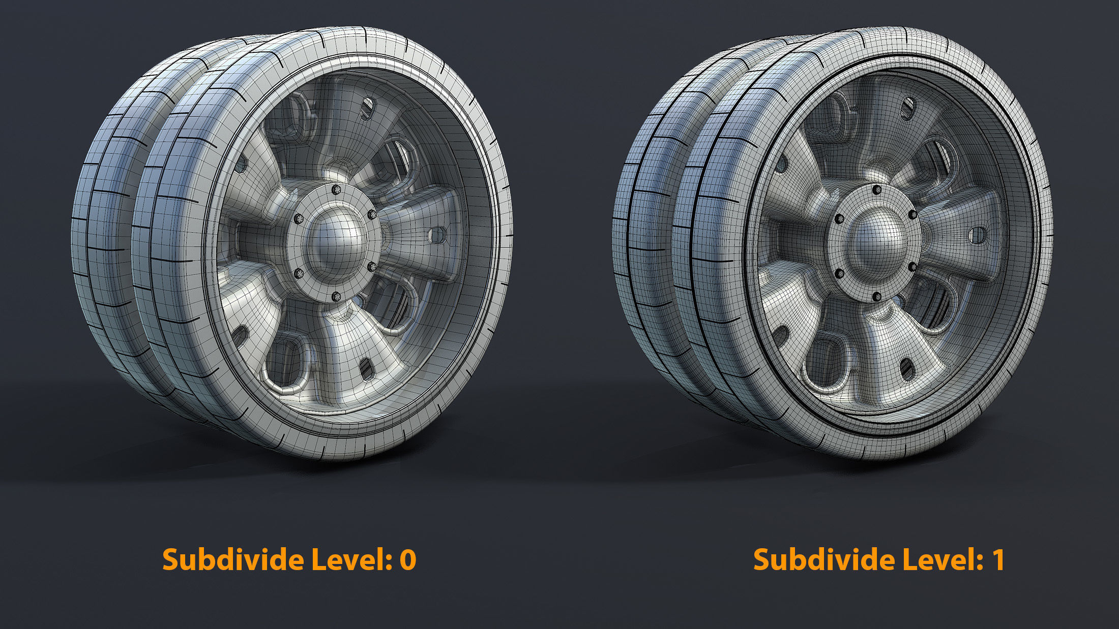T-55 Tank Wheels Set Low-poly 3D model_7