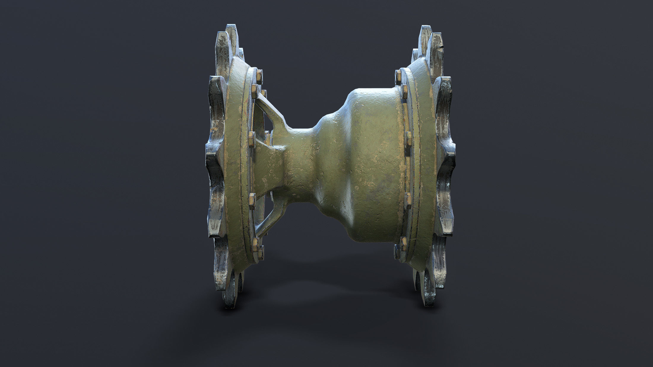 T-55 Tank Wheels Set Low-poly 3D model_14