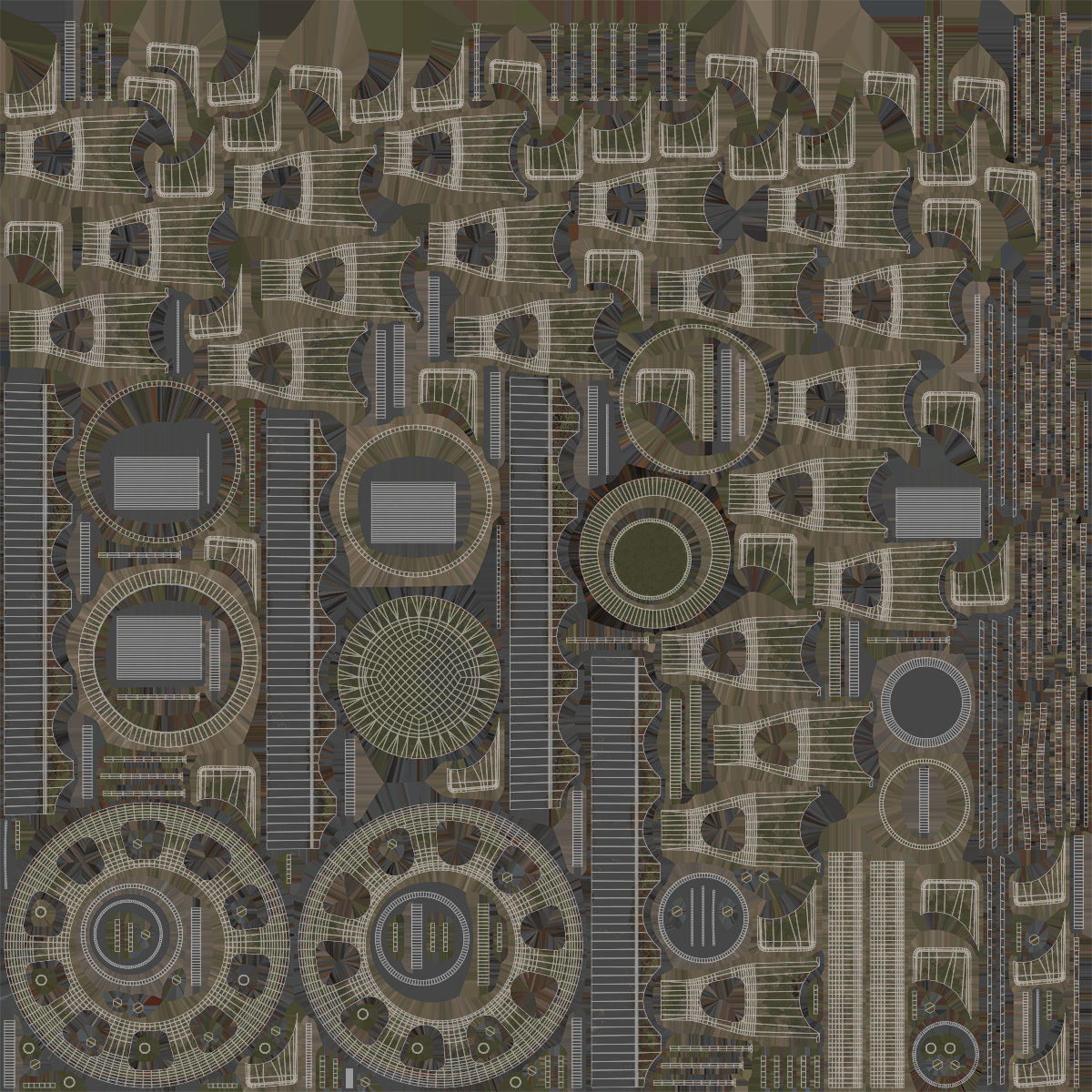 T-55 Tank Wheels Set Low-poly 3D model_29