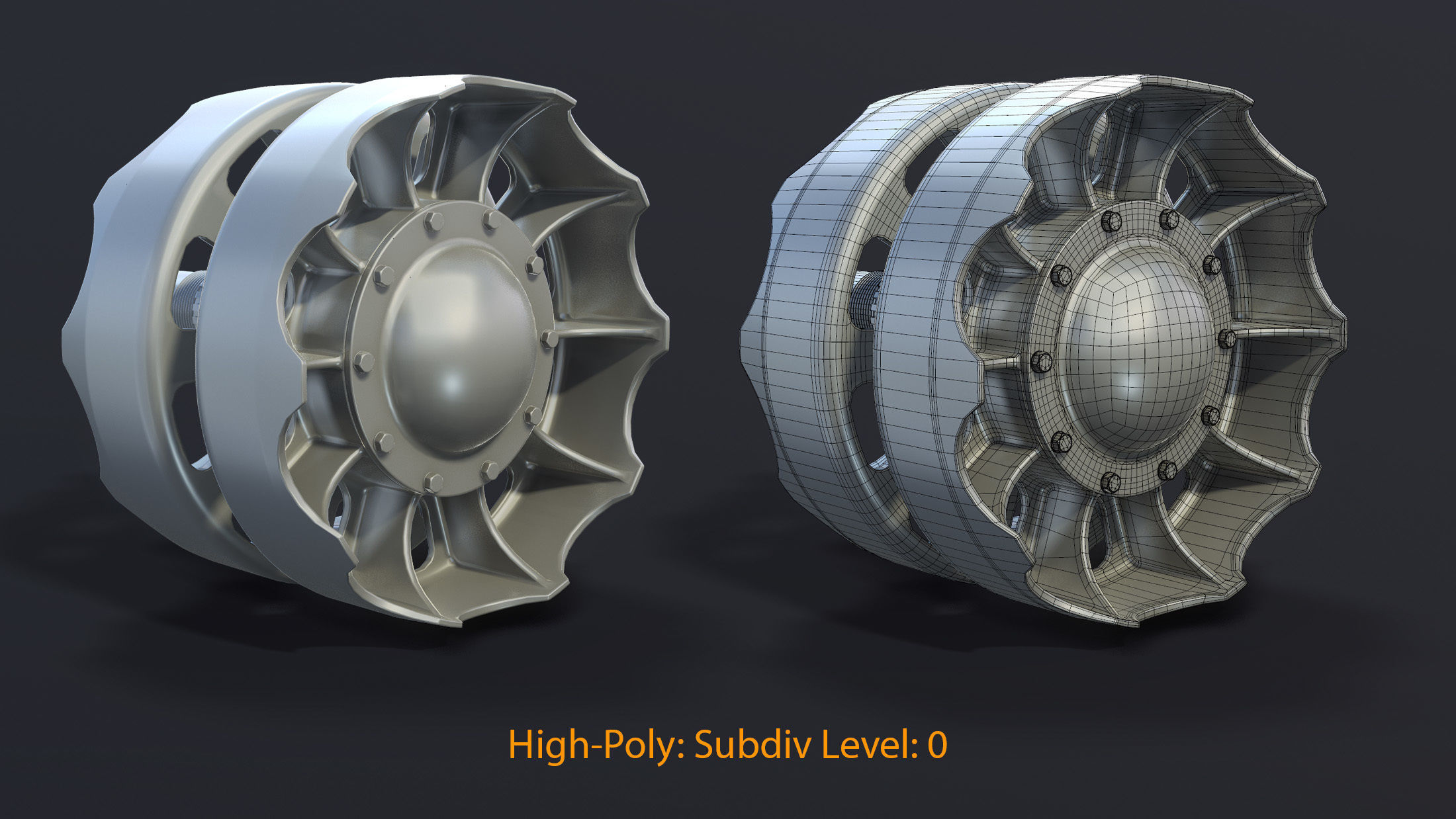 T-55 Tank Wheels Set Low-poly 3D model_24