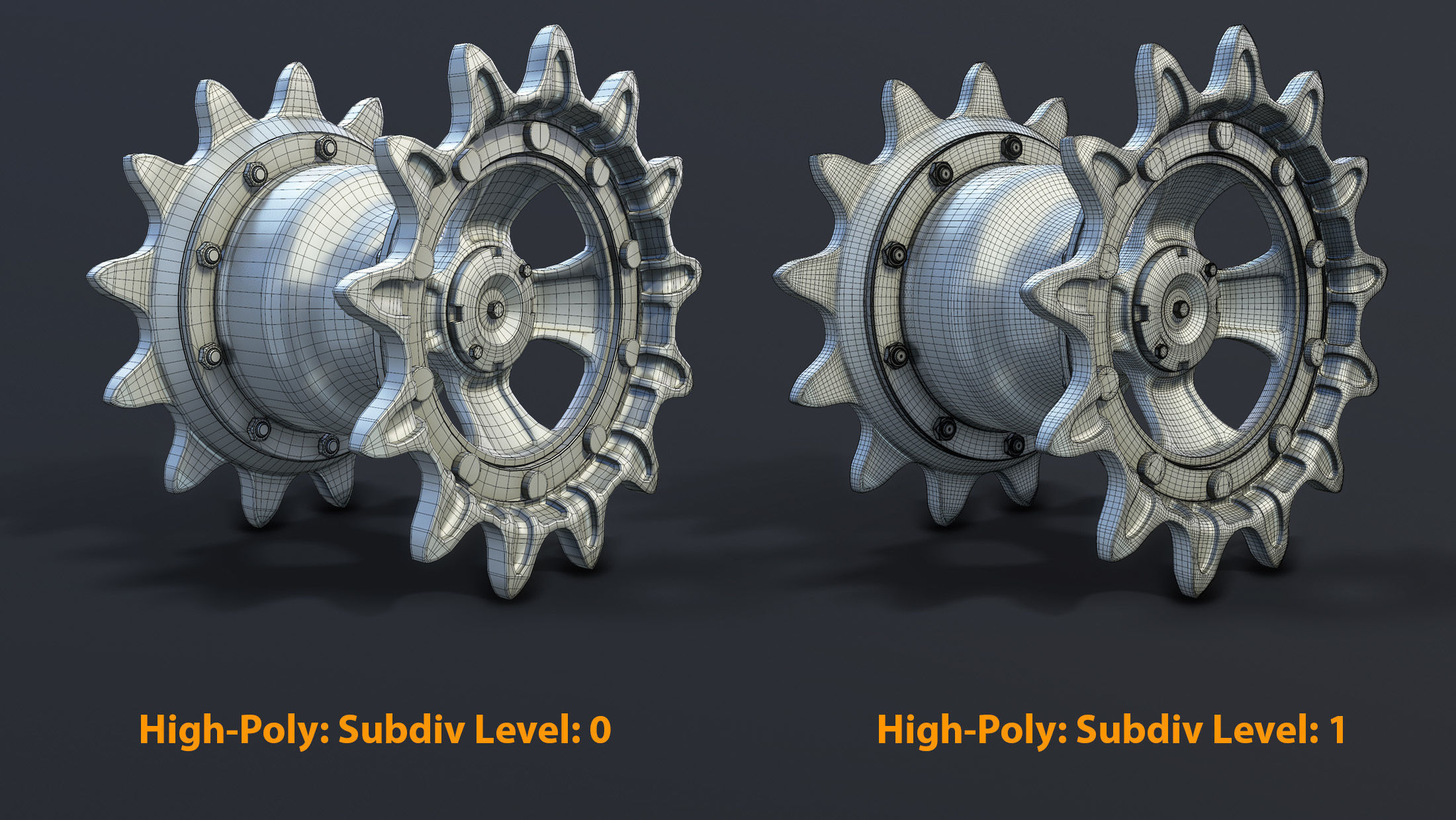 T-55 Tank Wheels Set Low-poly 3D model_19