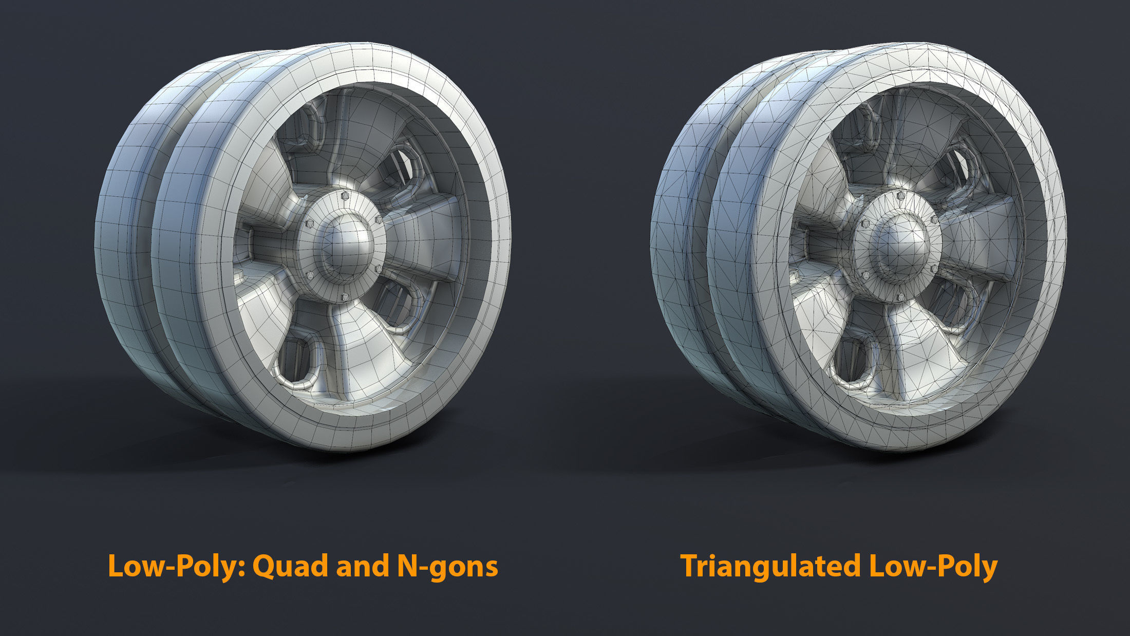 T-55 Tank Wheels Set Low-poly 3D model_8