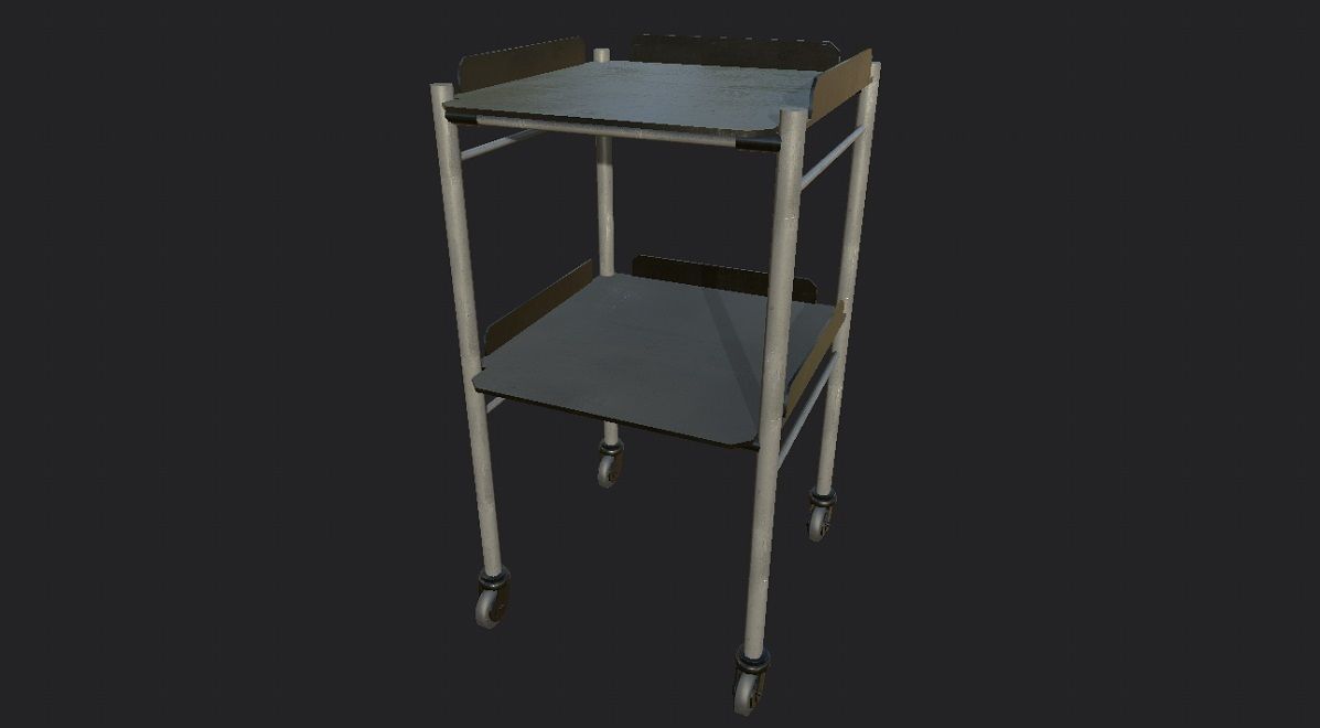 Medical Trolley 3D Model Low-poly 3D model_4
