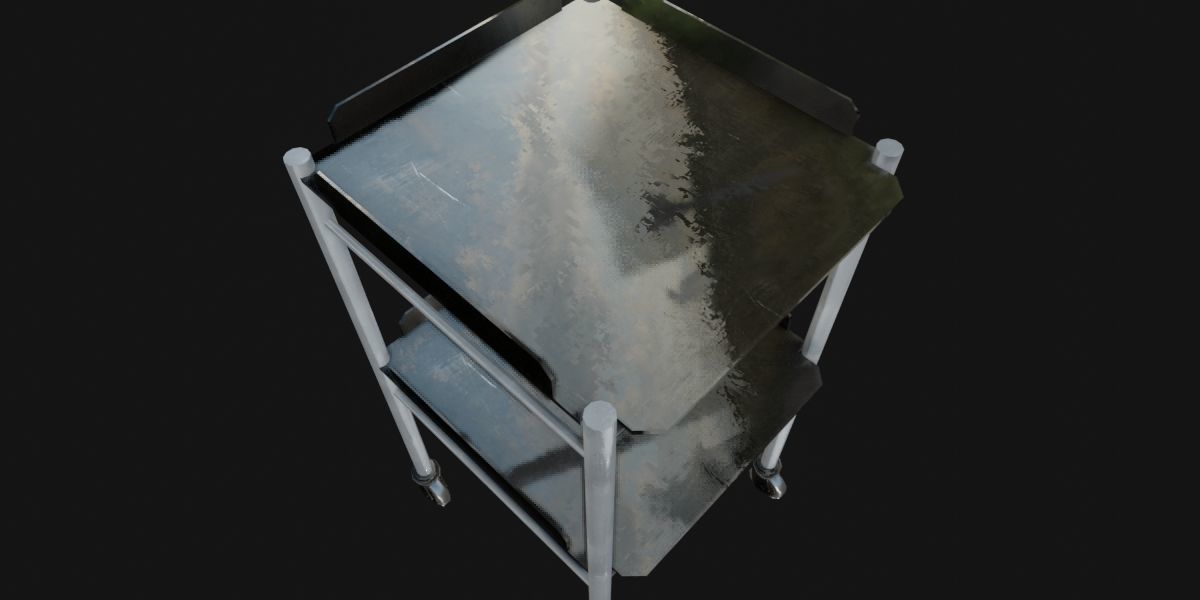 Medical Trolley 3D Model Low-poly 3D model_3