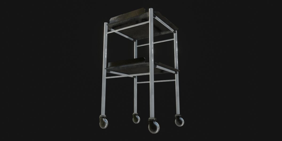 Medical Trolley 3D Model Low-poly 3D model_5