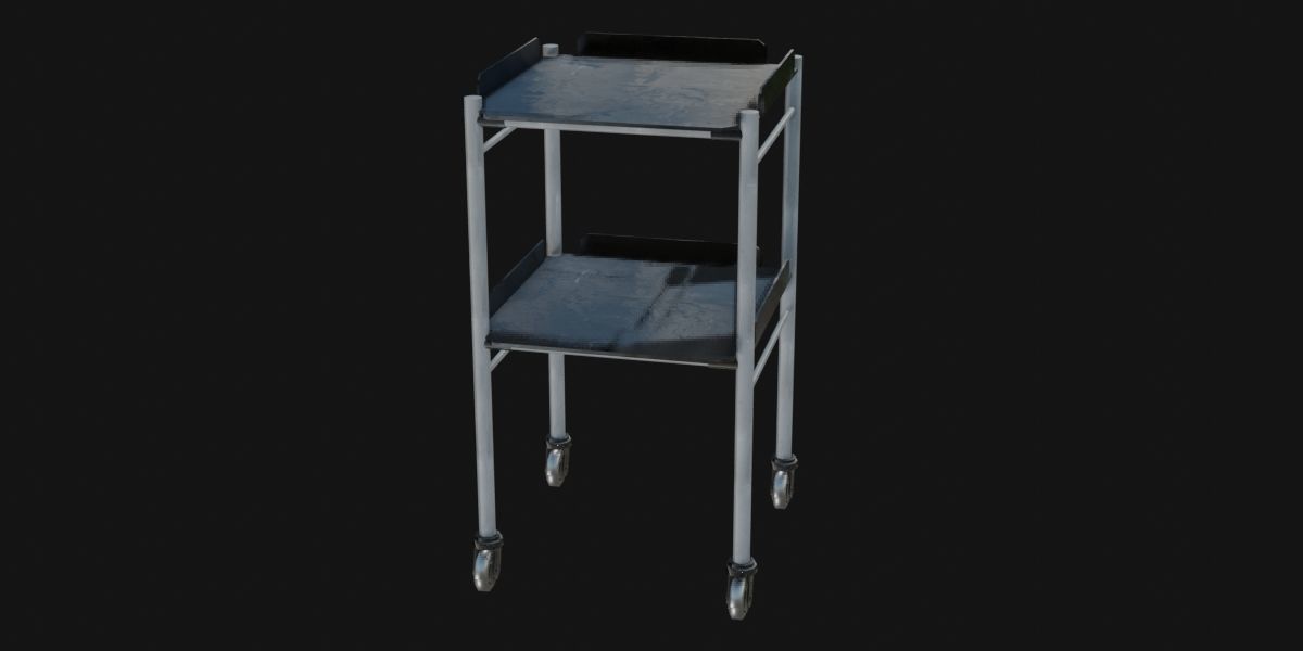 Medical Trolley 3D Model Low-poly 3D model_2