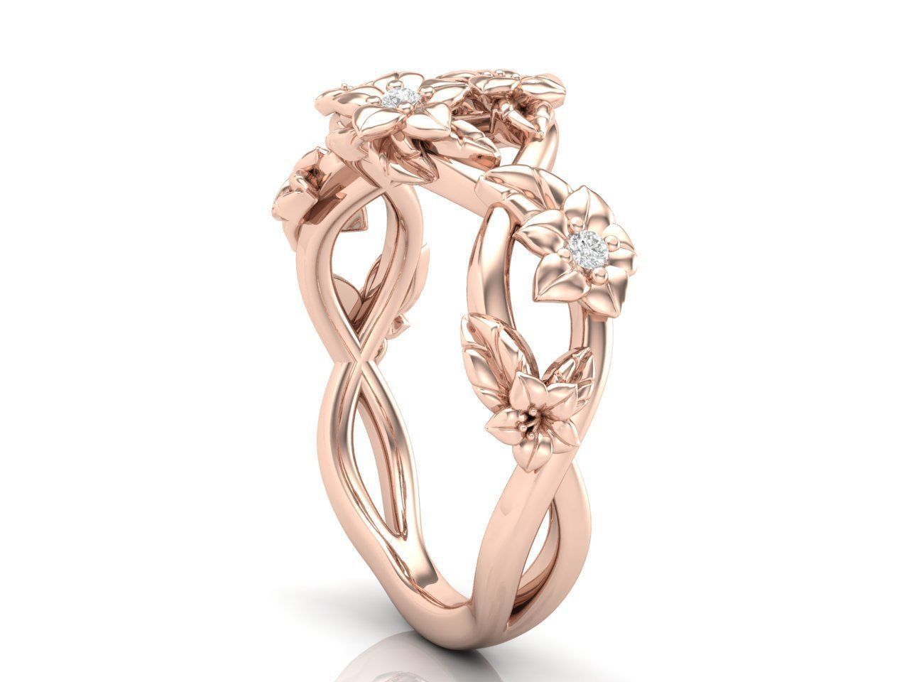 Ring with flowers 3D print model_1