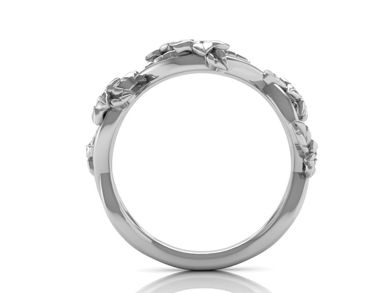 Ring with flowers 3D print model_7