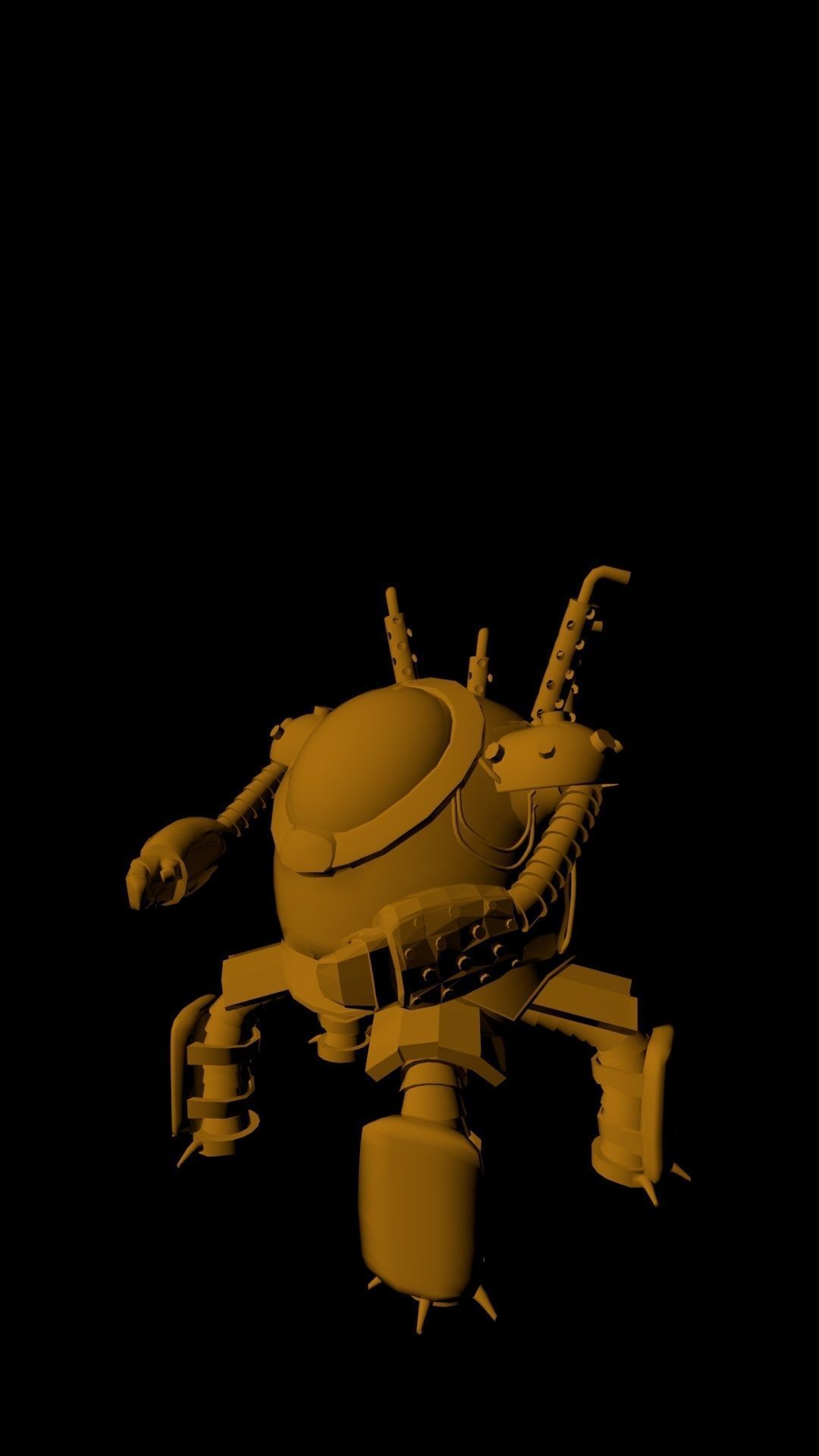 Combat robot  Low-poly 3D model_2