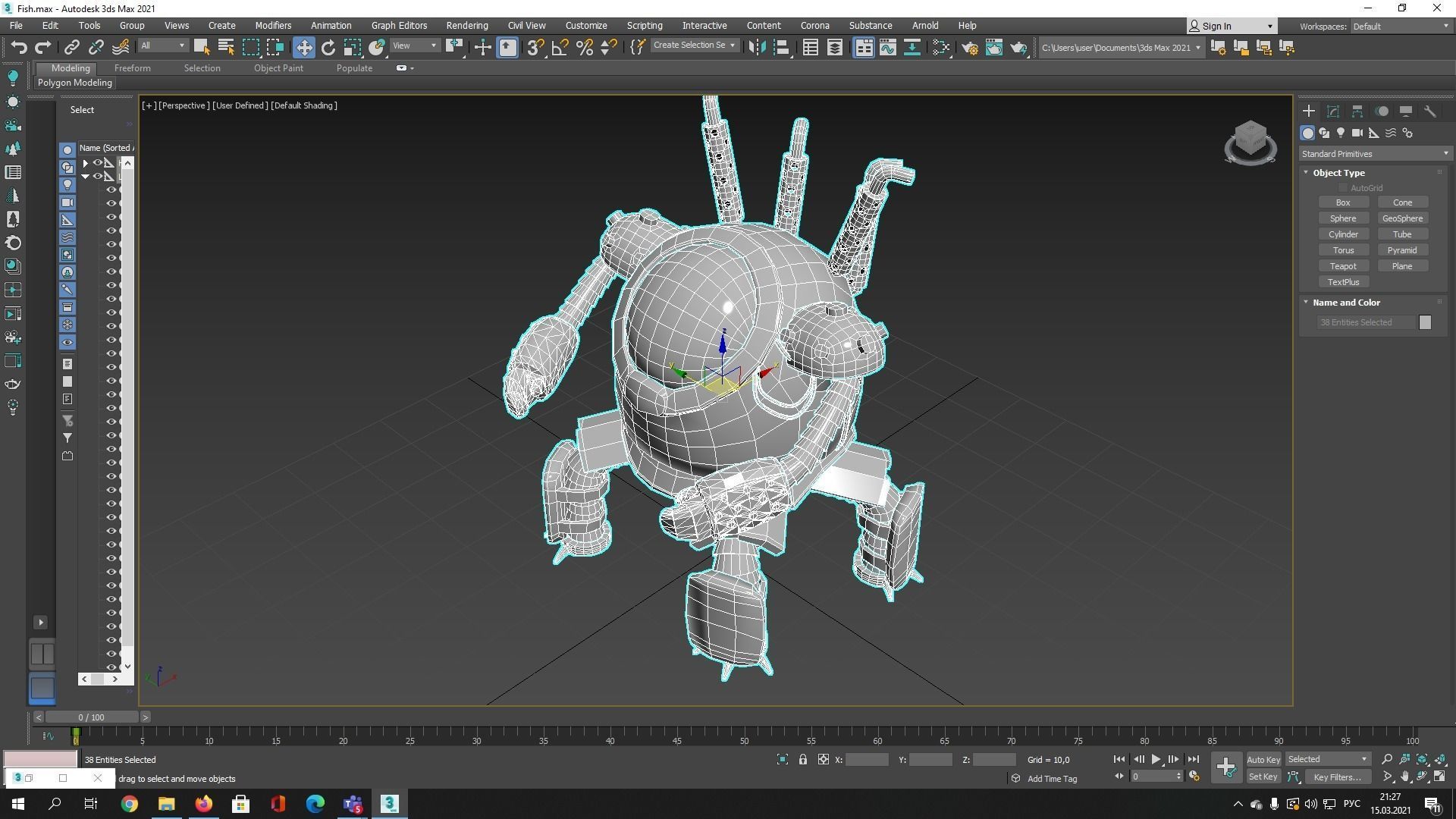 Combat robot  Low-poly 3D model_3