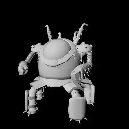 Combat robot  Low-poly 3D model