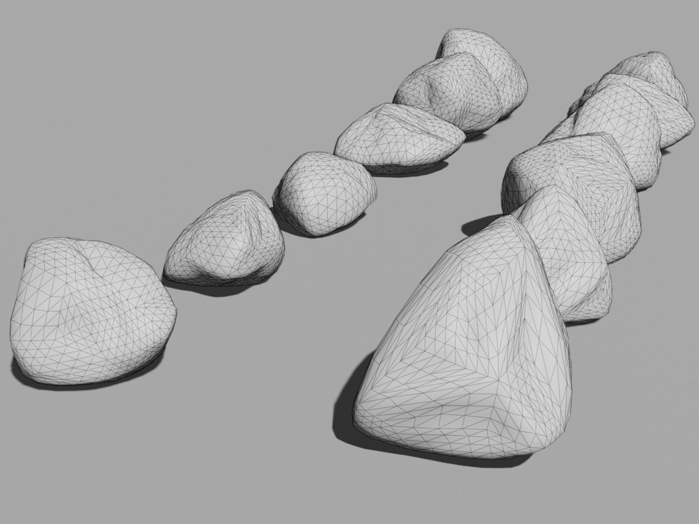 Stones - Game Kitbash Low-poly 3D model_9