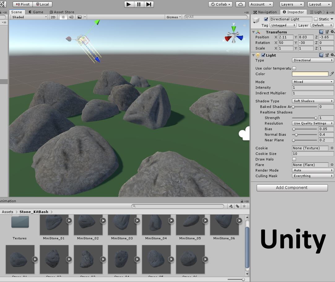 Stones - Game Kitbash Low-poly 3D model_15