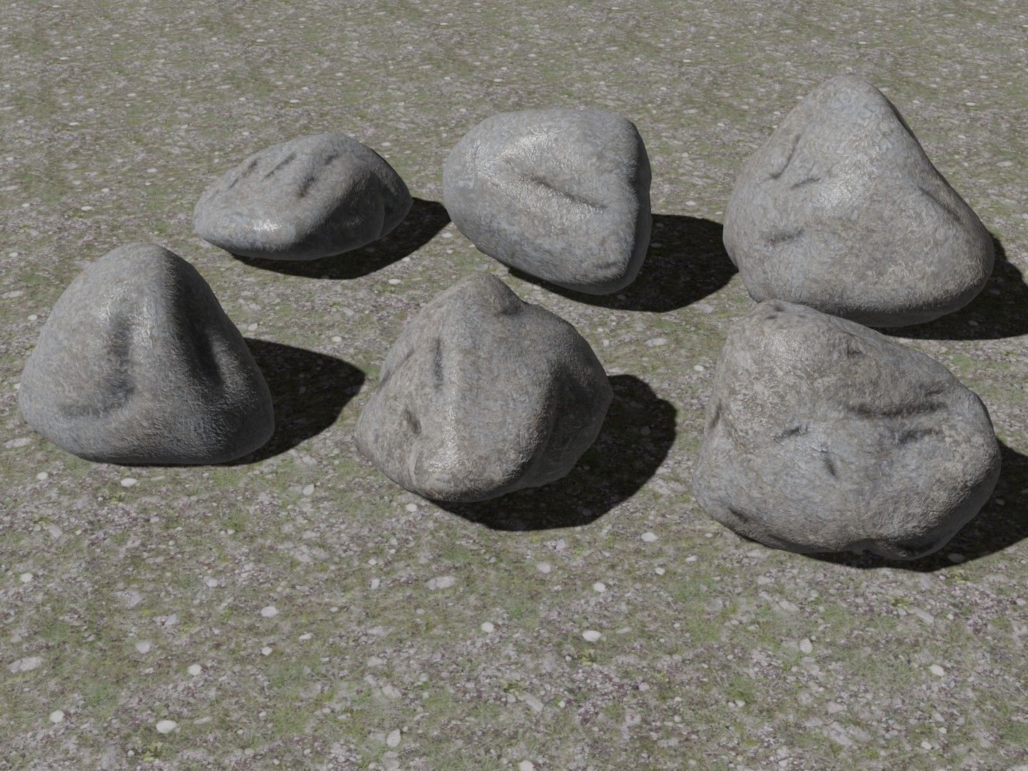 Stones - Game Kitbash Low-poly 3D model_2