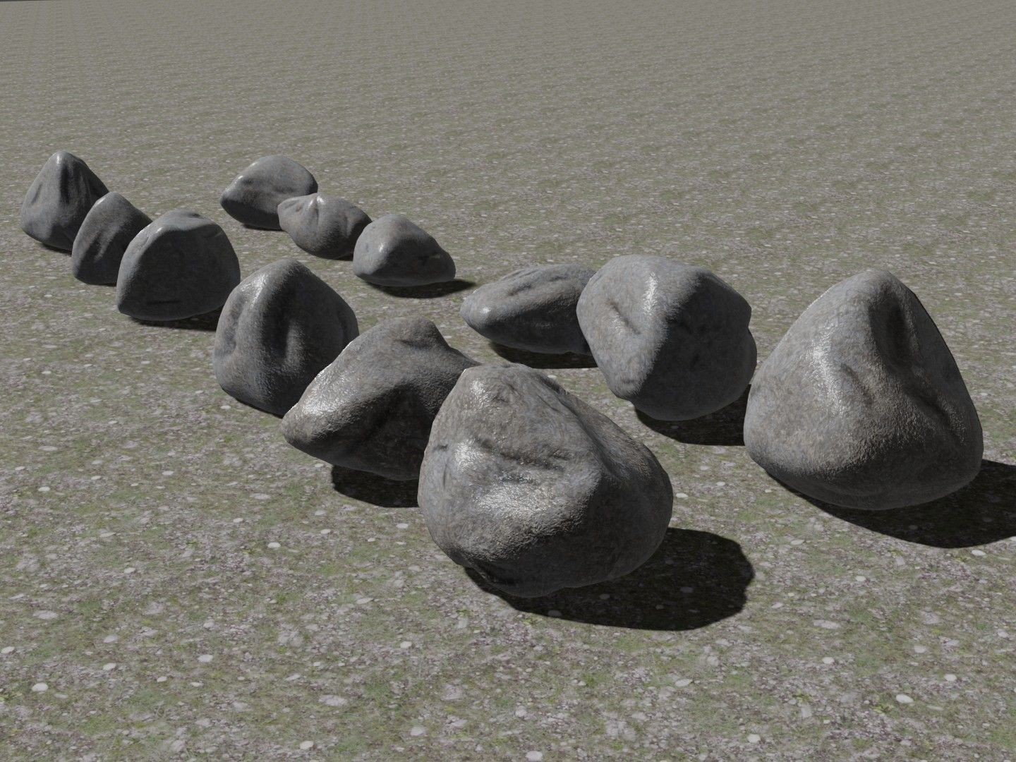 Stones - Game Kitbash Low-poly 3D model_3