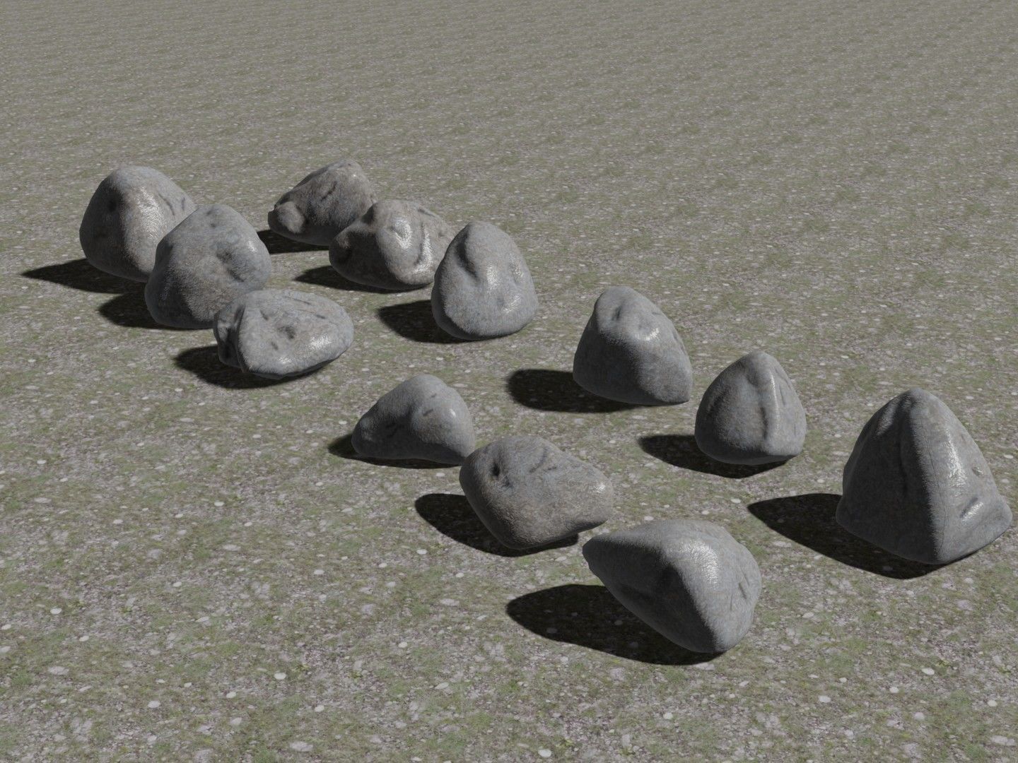Stones - Game Kitbash Low-poly 3D model_12