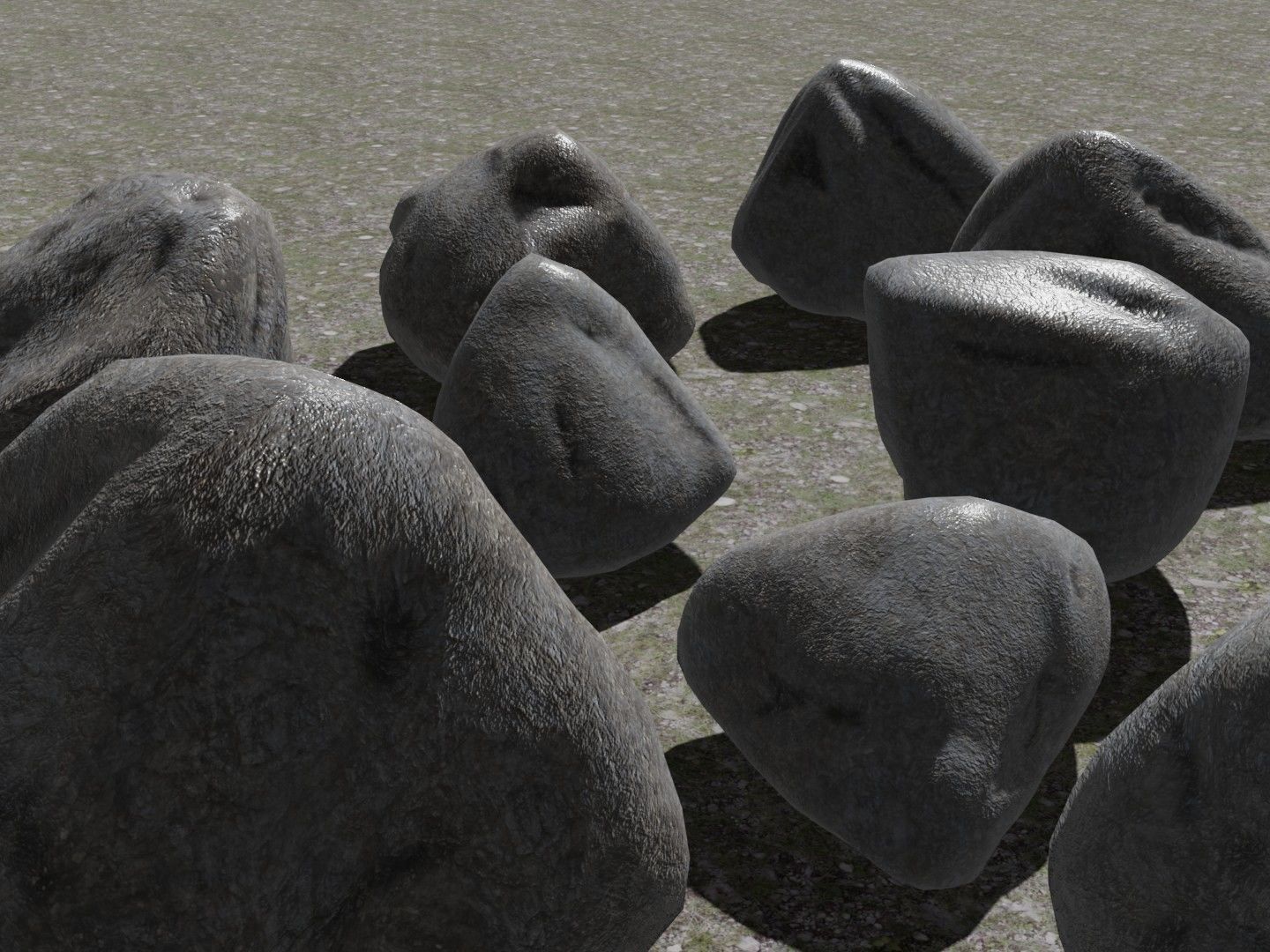 Stones - Game Kitbash Low-poly 3D model_5