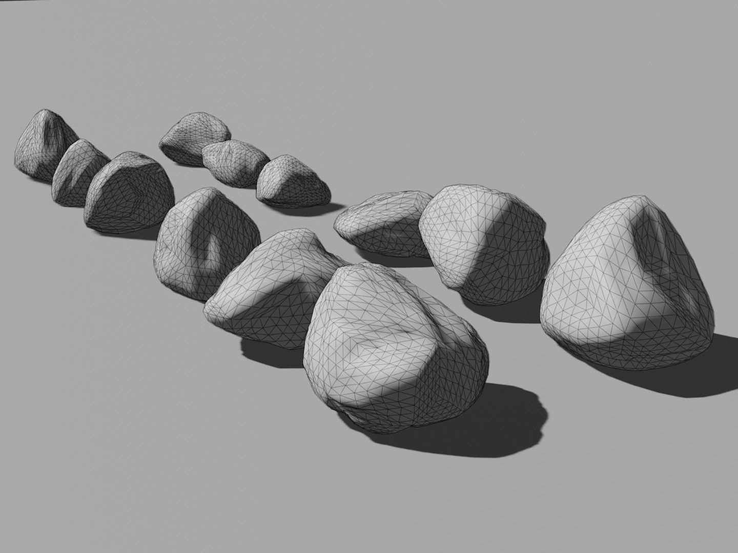 Stones - Game Kitbash Low-poly 3D model_6