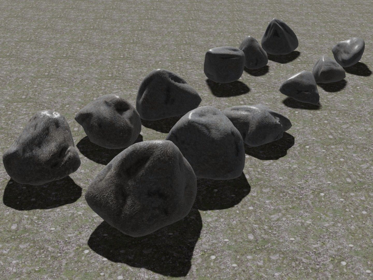 Stones - Game Kitbash Low-poly 3D model_13
