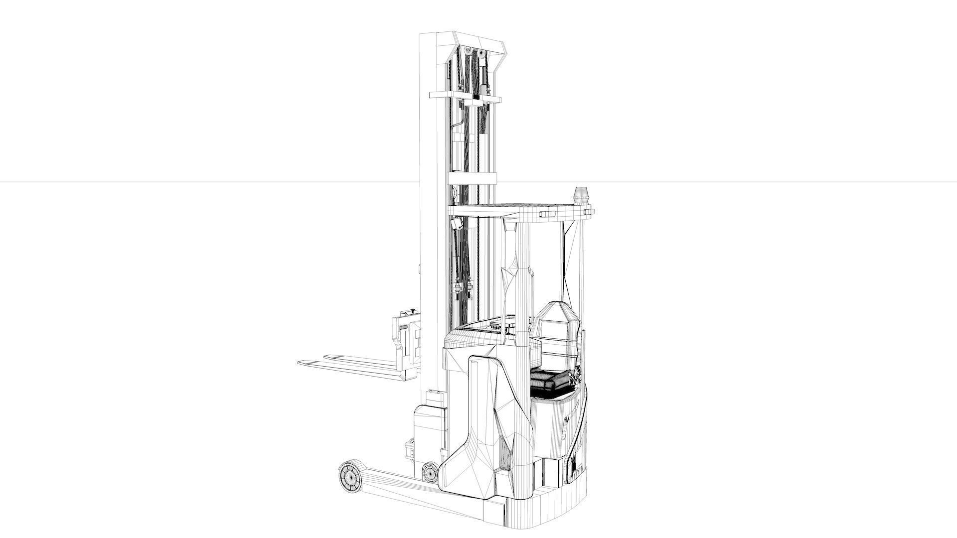 Reach Truck Stacker 3D model_35