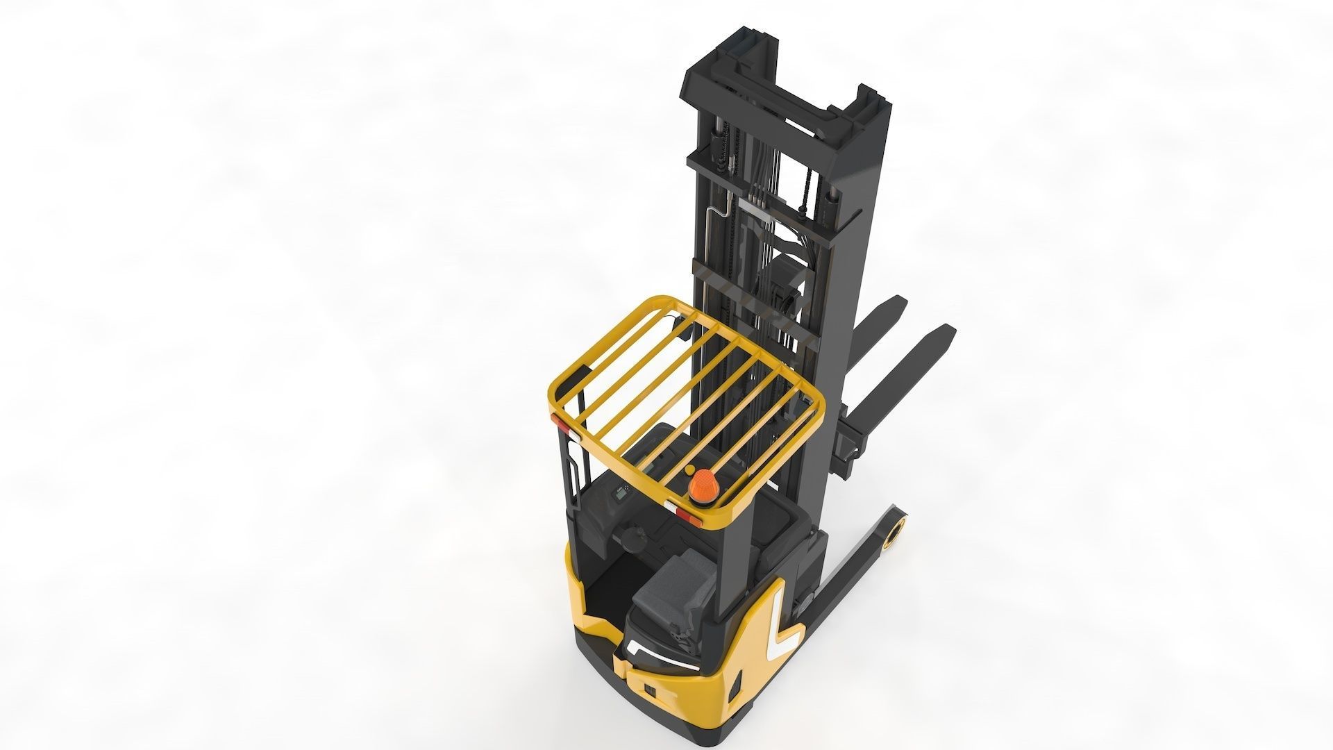 Reach Truck Stacker 3D model_6