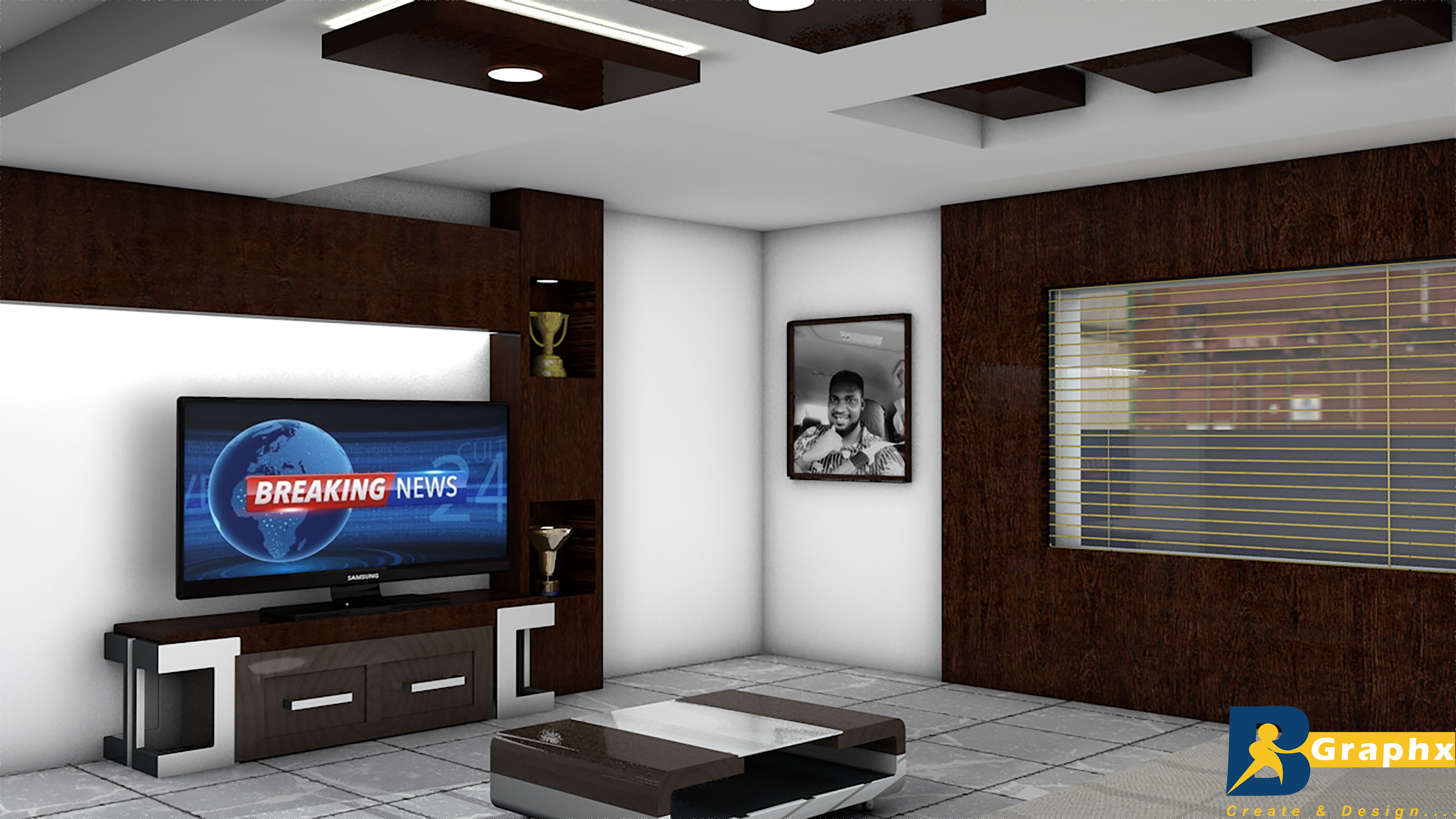 Bedroom design Low-poly 3D model_2