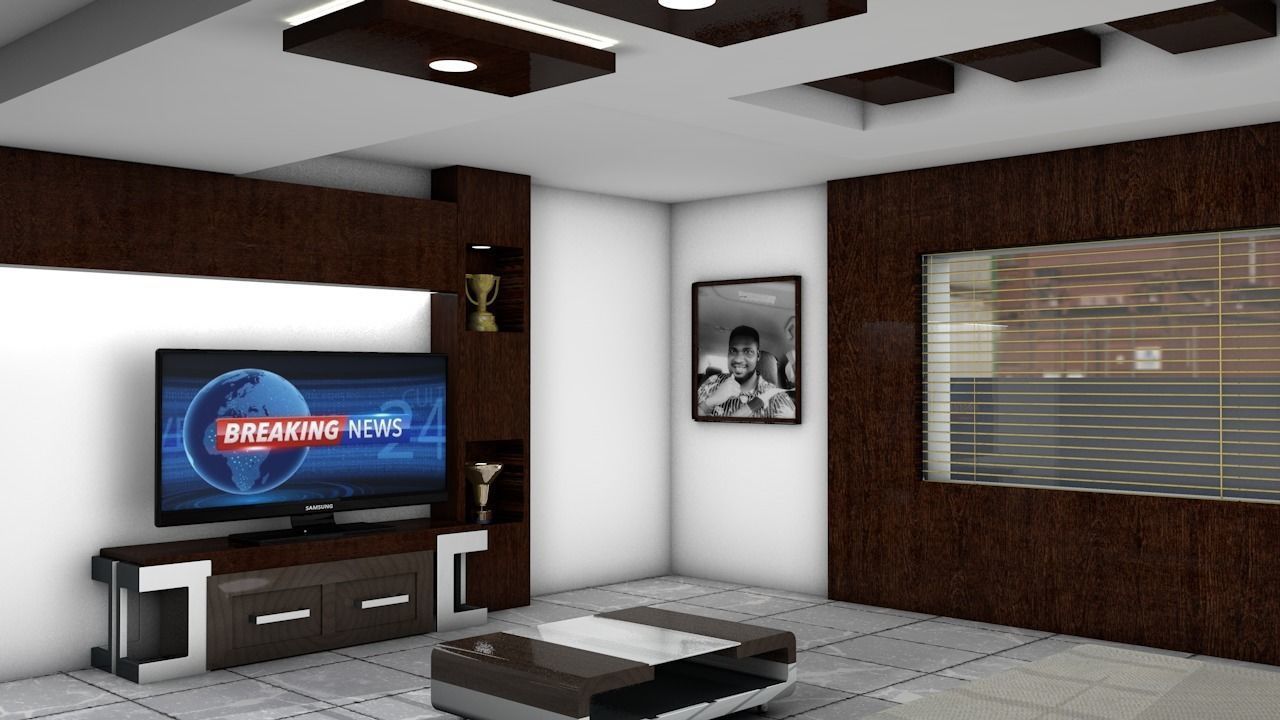 Bedroom design Low-poly 3D model_3