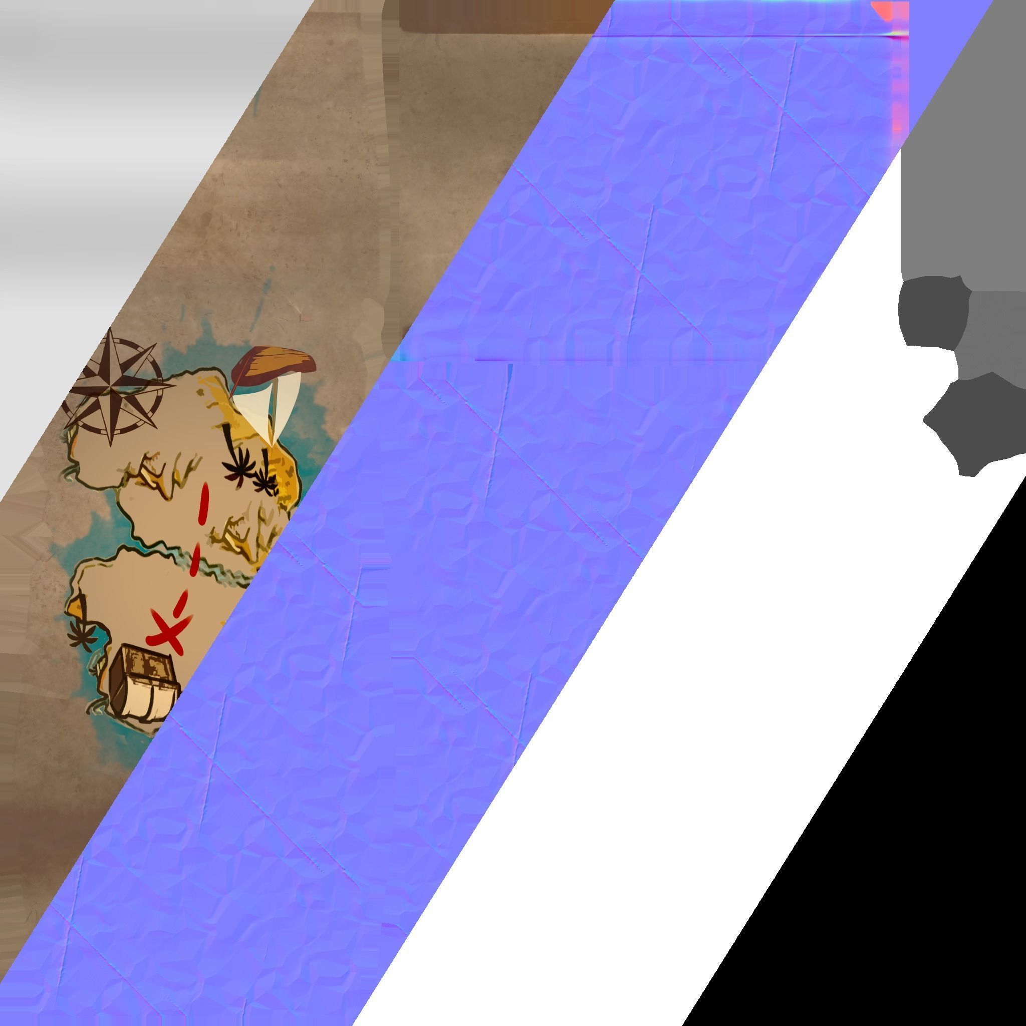 Treasure Map  Low-poly 3D model_9