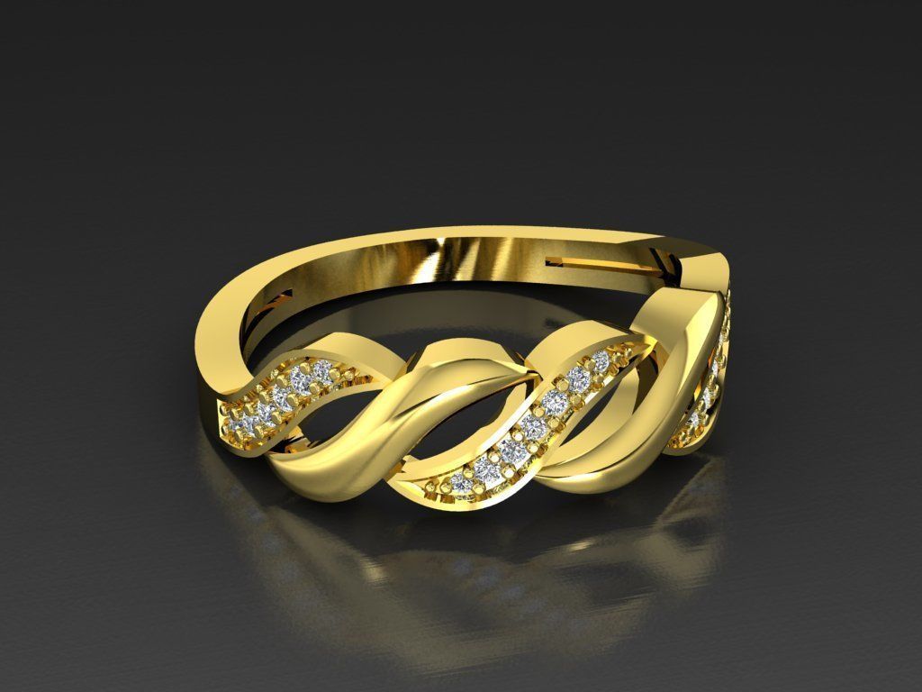 Diamond Jewelry Ring  3D print model_11
