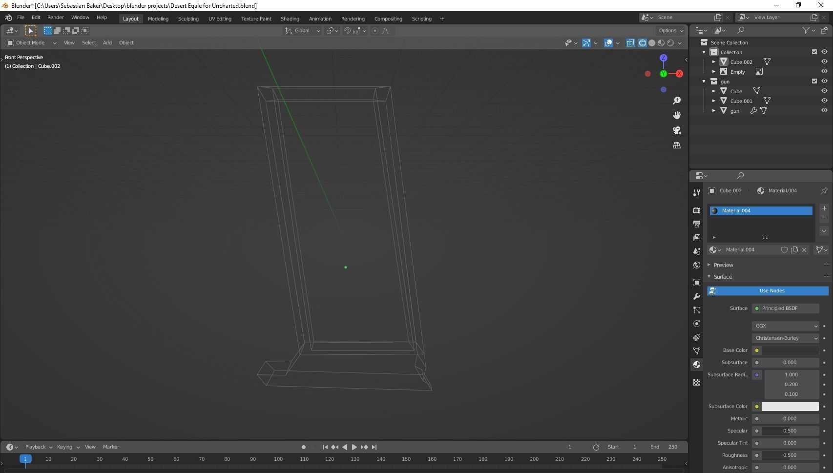 Low-poly Desert Eagle  Low-poly 3D model_4