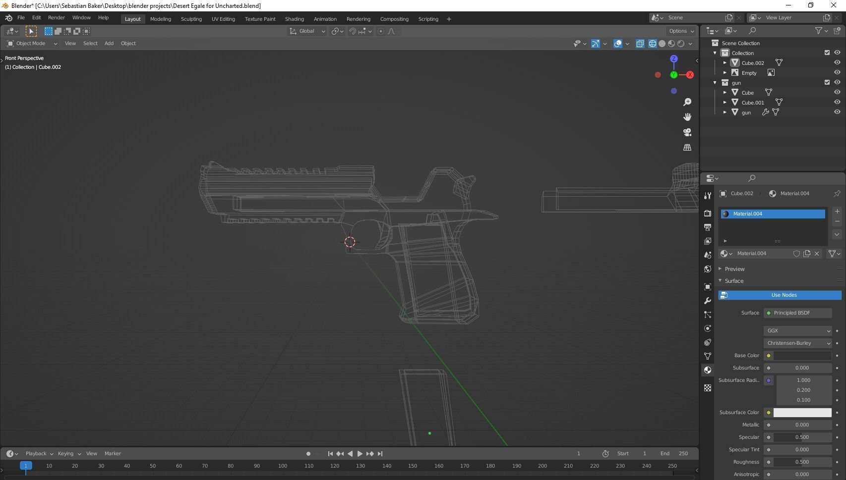 Low-poly Desert Eagle  Low-poly 3D model_3