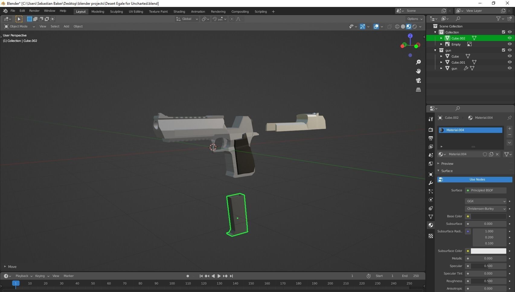 Low-poly Desert Eagle  Low-poly 3D model_2