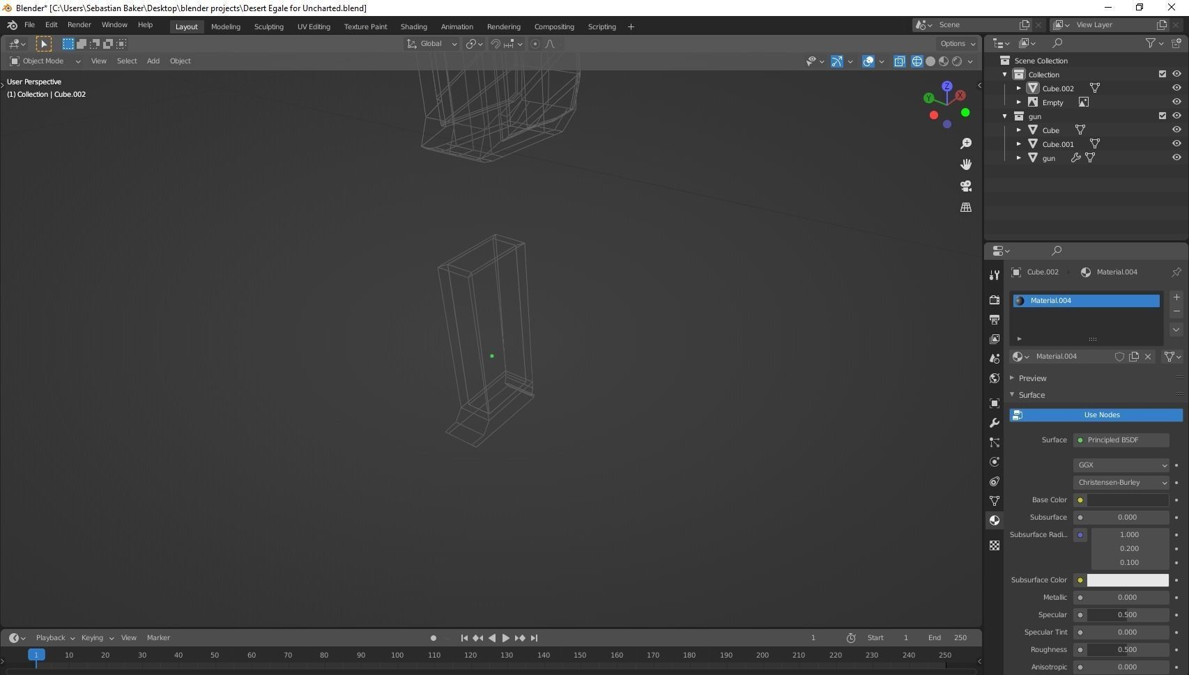 Low-poly Desert Eagle  Low-poly 3D model_5