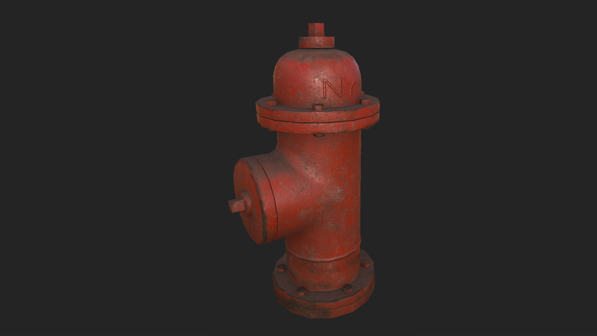 Hydrant fire Low-poly 3D model_1