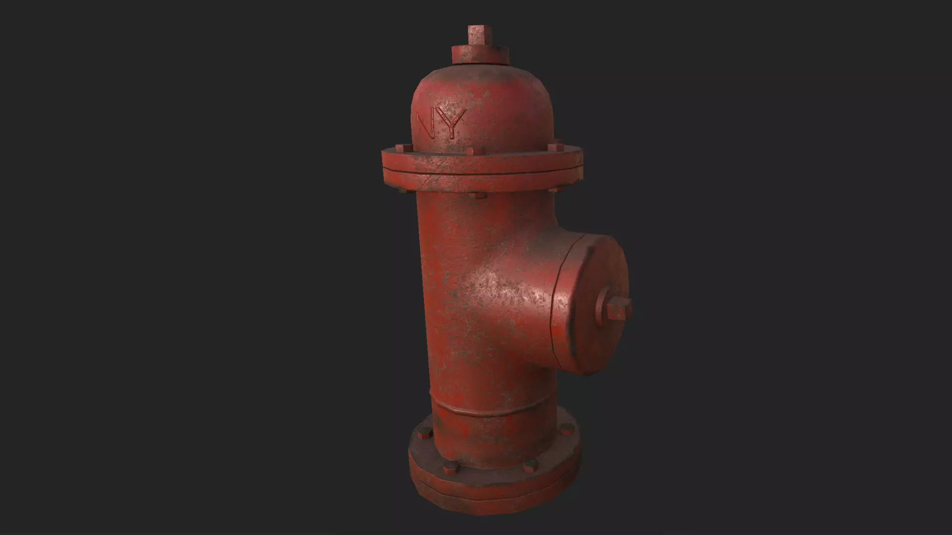 Hydrant fire Low-poly 3D model_0