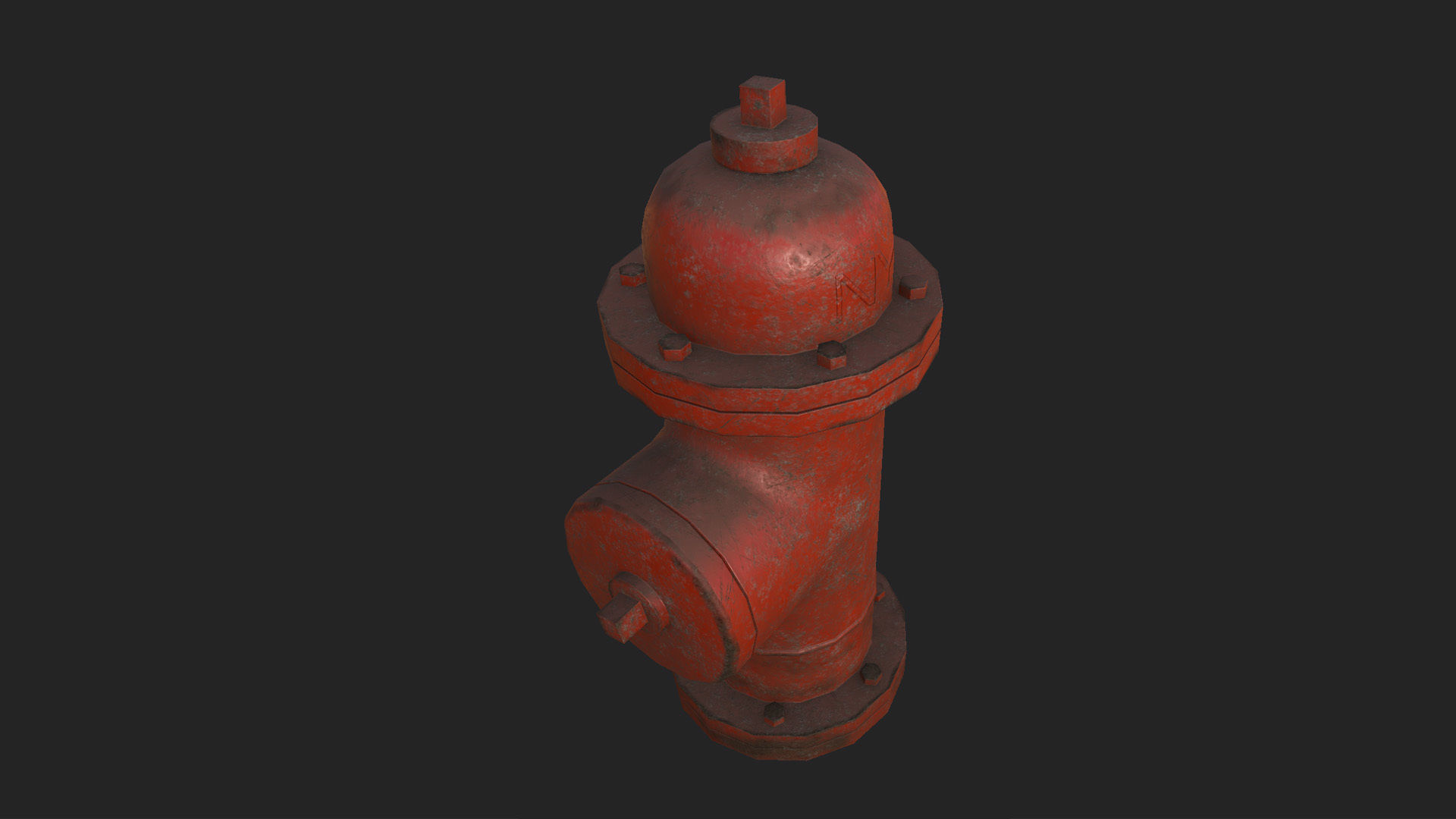 Hydrant fire Low-poly 3D model_2