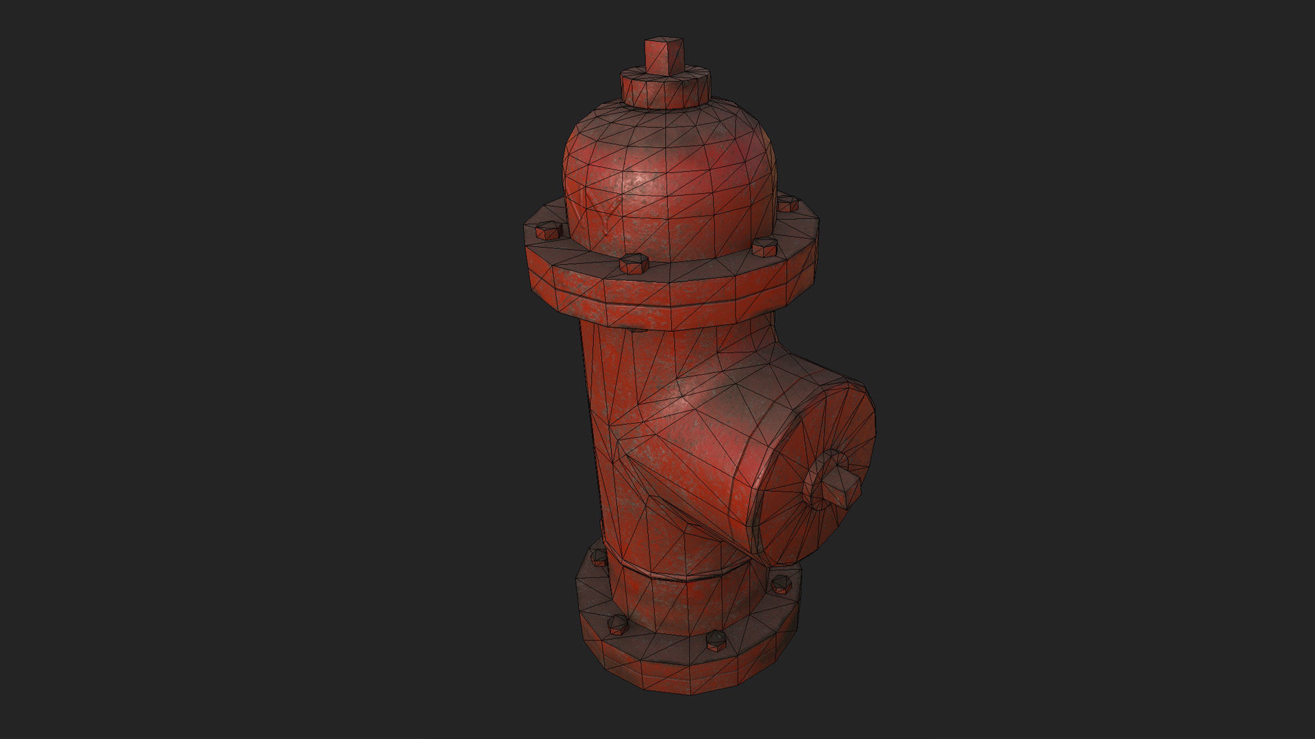 Hydrant fire Low-poly 3D model_4